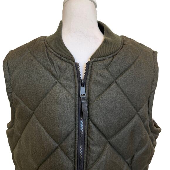 Marc Ecko Cut & Sew Vest Size Medium Brown Quilted Orange Lining Full Zip - Picture 2 of 10